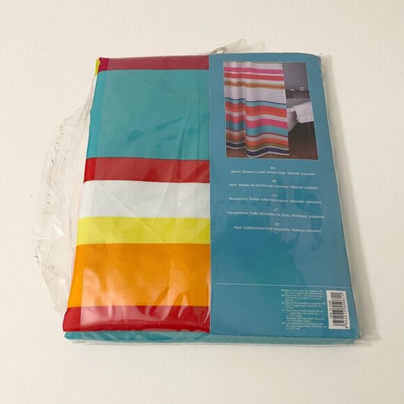 Lila Shower Curtain without Rings Stripes Bathroom 71 x 71 Inch - Picture 6 of 13